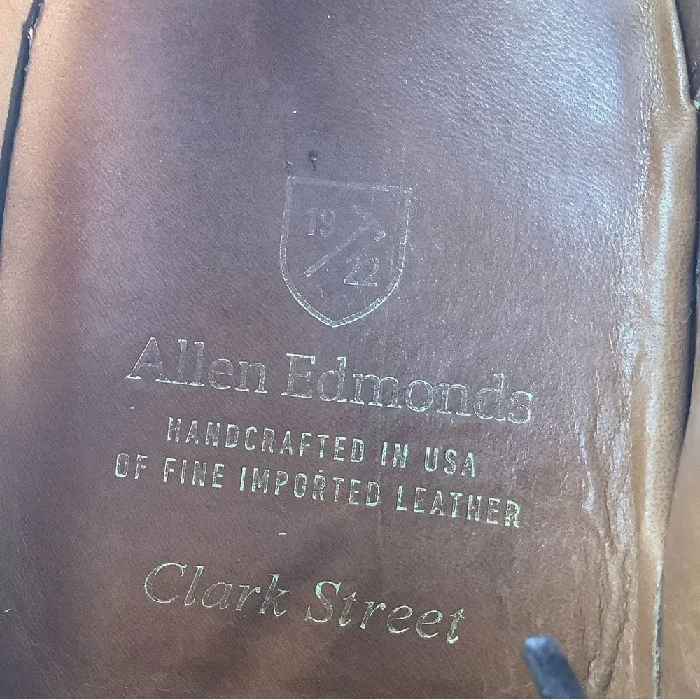 Allen Edmonds Clark Street Lace Up Oxford Men Dress Brown Leather Shoes 9